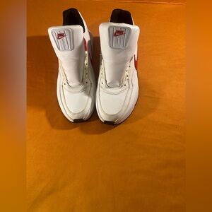 Nike White and Red High-Top Sneakers